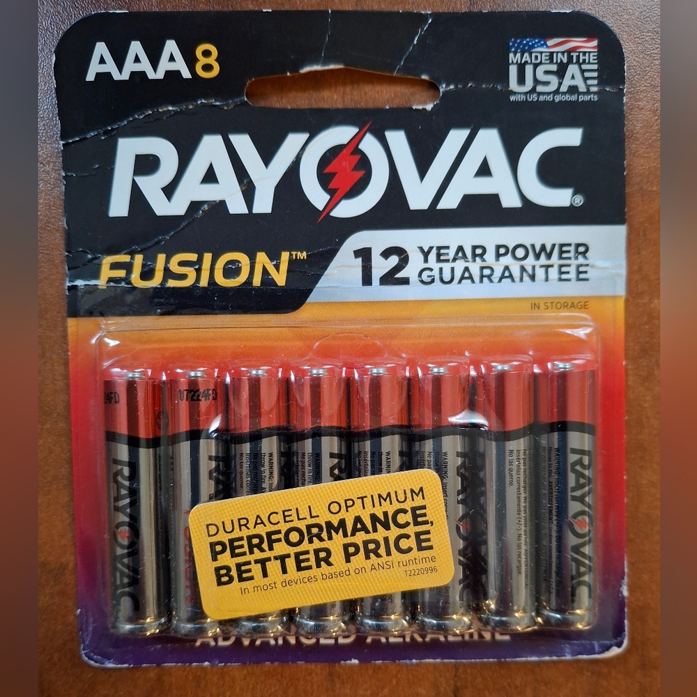 Rayovac Fusion AAA Batteries 8-Pack | 12 Yr Power | Advanced Alkaline | New!!!